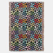 Colorful Geometric Pinrad Black Deken (Voorkant Verticaal)