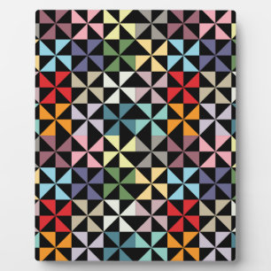 Colorful Geometric Pinrad Black Fotoplaat