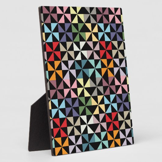 Colorful Geometric Pinrad Black Fotoplaat (Zijkant)