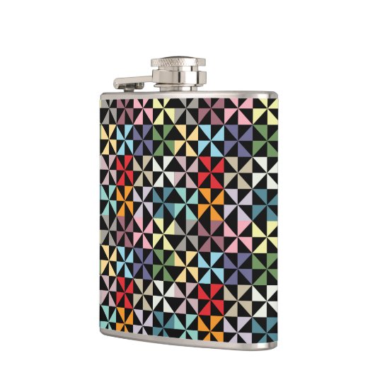 Colorful Geometric Pinrad Black Heupfles (Links)