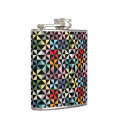 Colorful Geometric Pinrad Black Heupfles (Rechts)