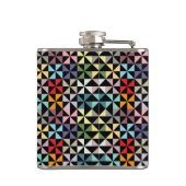 Colorful Geometric Pinrad Black Heupfles (Achterkant)