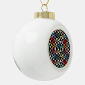 Colorful Geometric Pinrad Black Keramische Bal Ornament (Links)