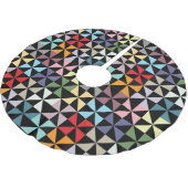 Colorful Geometric Pinrad Black Kerstboom Rok (Gekanteld)
