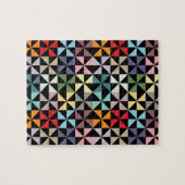 Colorful Geometric Pinrad Black Legpuzzel (Horizontaal)
