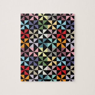 Colorful Geometric Pinrad Black Legpuzzel