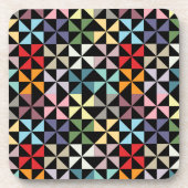 Colorful Geometric Pinrad Black Onderzetter (Voorkant)