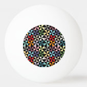 Colorful Geometric Pinrad Black Pingpongbal (Voorkant)