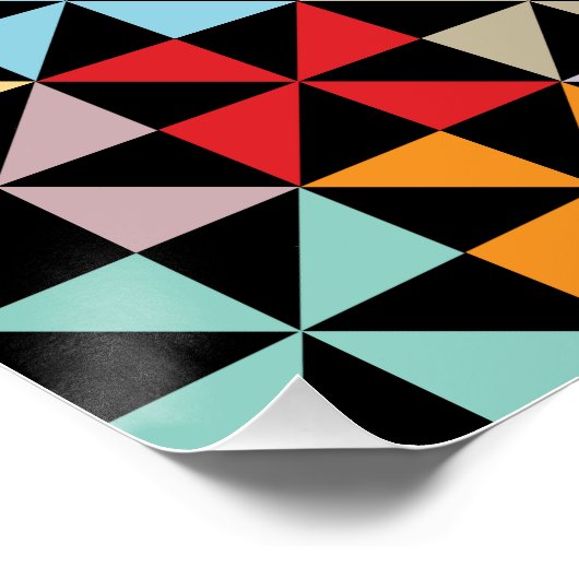 Colorful Geometric Pinrad Black Poster (Hoek)