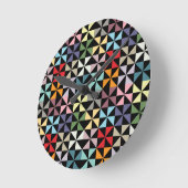 Colorful Geometric Pinrad Black Ronde Klok (Hoek)