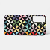 Colorful Geometric Pinrad Black Samsung Galaxy Hoesje (Achterkant horizontaal)