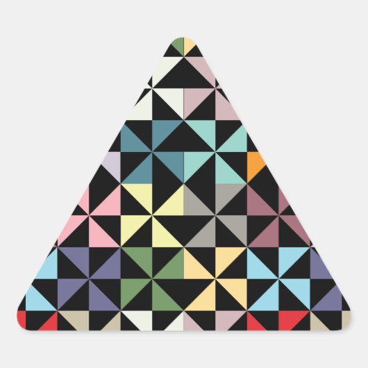 Colorful Geometric Pinrad Black Sticker (Voorkant)