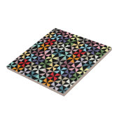 Colorful Geometric Pinrad Black Tegeltje (Zijkant)