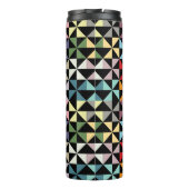 Colorful Geometric Pinrad Black Thermosbeker (Achterkant)