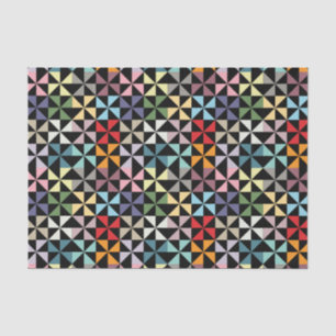 Colorful Geometric Pinrad Black Tissuepapier
