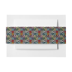 Colorful Geometric Pinrad Black Uitnodigingen Wikkel