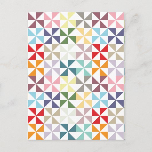 Colorful Geometric Pinrad Briefkaart (Voorkant)