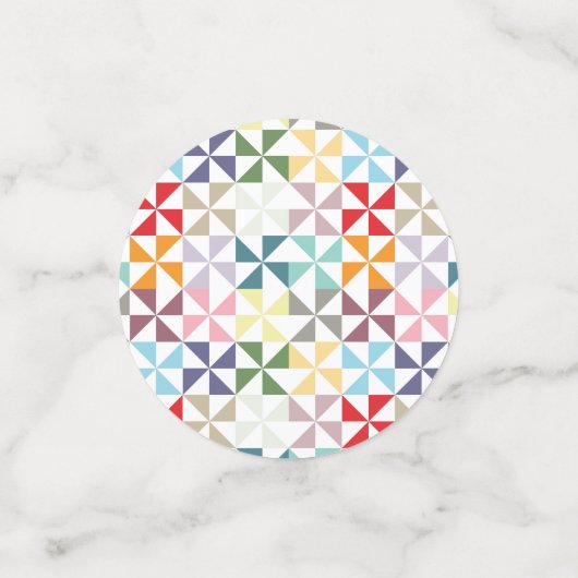 Colorful Geometric Pinrad Confetti (Kleine voorkant)