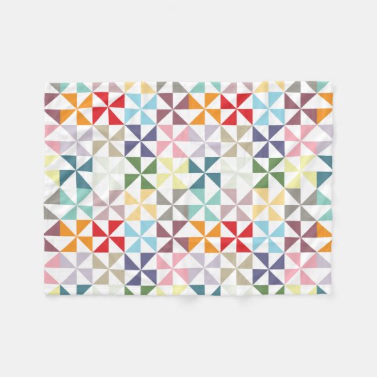 Colorful Geometric Pinrad Fleece Deken (Voorkant (Horizontaal))
