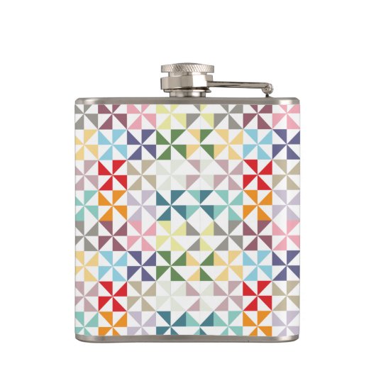 Colorful Geometric Pinrad Heupfles (Achterkant)