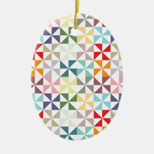 Colorful Geometric Pinrad Keramisch Ornament