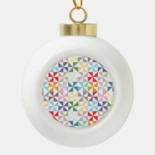 Colorful Geometric Pinrad Keramische Bal Ornament