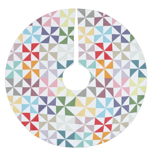 Colorful Geometric Pinrad Kerstboom Rok (Voorkant)