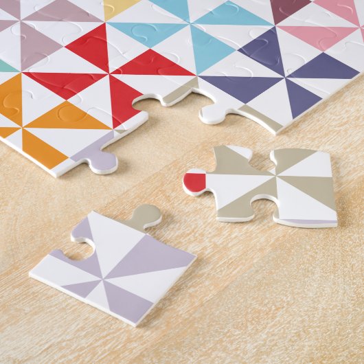 Colorful Geometric Pinrad Legpuzzel (Zijkant)