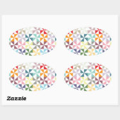 Colorful Geometric Pinrad Ovale Sticker (Vel)