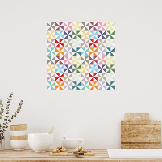 Colorful Geometric Pinrad Poster (Keuken)