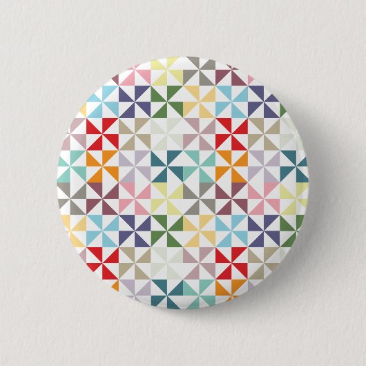 Colorful Geometric Pinrad Ronde Button 5,7 Cm (Voorkant)