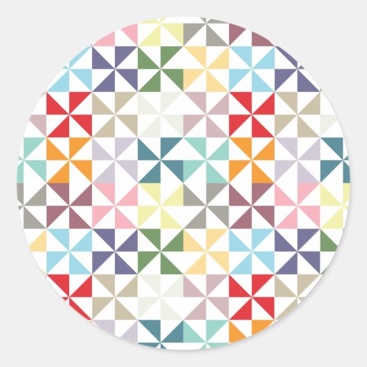 Colorful Geometric Pinrad Ronde Sticker (Voorkant)