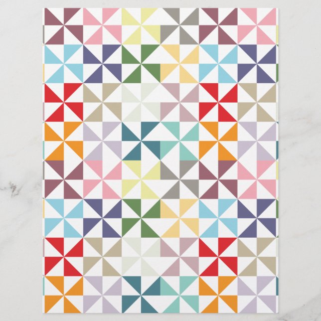 Colorful Geometric Pinrad Scrapbook Paper (Voorkant)
