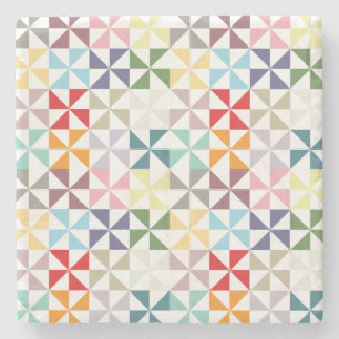 Colorful Geometric Pinrad Stenen Onderzetter