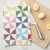 Colorful Geometric Pinrad Theedoek (Quarter Fold)