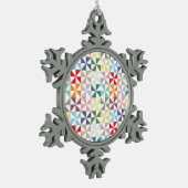 Colorful Geometric Pinrad Tin Sneeuwvlok Ornament (Links)