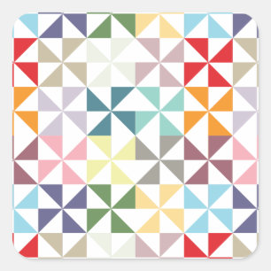 Colorful Geometric Pinrad Vierkante Sticker