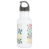 Colorful Geometric Pinrad Waterfles (Achterkant)