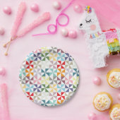 Colorful Geometric Pinwheels Papieren Bordje (Feest)