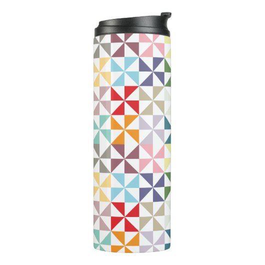 Colorful Geometric Pinwheels Water Fles (Gedraaid links)