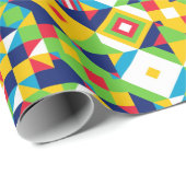 Colorful Geometric Quilt All Occasion Gift Cadeaupapier (Rol Hoek)