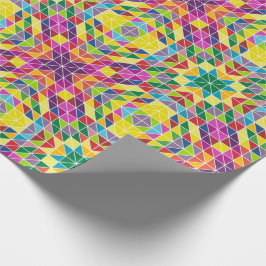 Colorful Geometric Quilt Birthday Gift Cadeaupapier