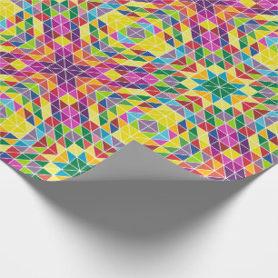 Colorful Geometric Quilt Birthday Gift Cadeaupapier