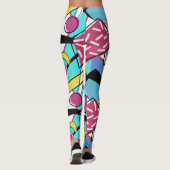 Colorful Geometric Retro 80s Memphis Design Leggings (Achterkant)