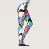 Colorful Geometric Retro 80s Memphis Design Leggings (Rechts)