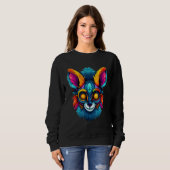 Colorful Geometric Ring Tailed Lemur  Pop Animal Trui (Voorkant volledig)