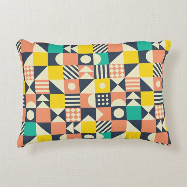 Colorful Geometric Seamless Patroon Accent Kussen (Voorkant)