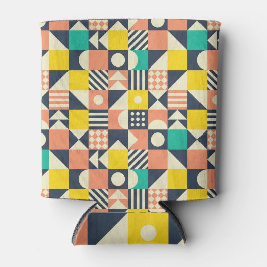 Colorful Geometric Seamless Patroon Blikjeskoeler (Voorkant)