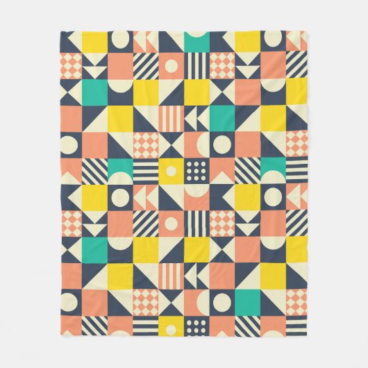 Colorful Geometric Seamless Patroon Fleece Deken (Voorkant)
