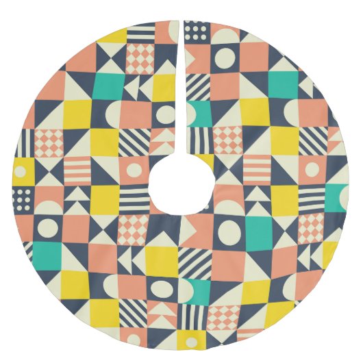 Colorful Geometric Seamless Patroon Kerstboom Rok (Voorkant)